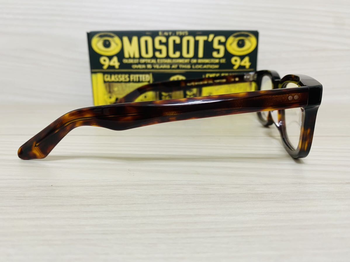 MOSCOT モスコット★メガネフレーム★KLUTZ★伊達眼鏡 鼈甲柄 人気フレーム スクエア オシャレ 未使用 美品の画像4