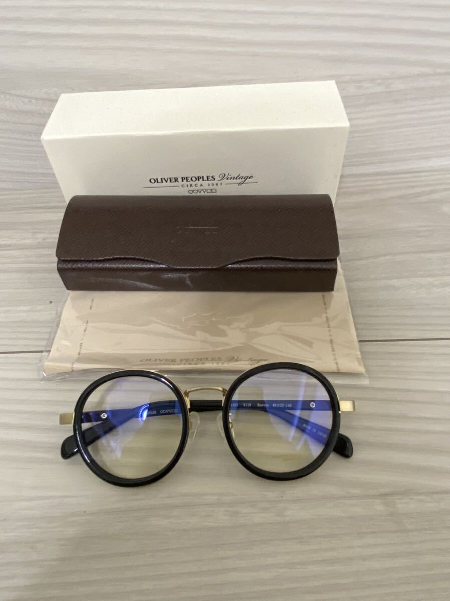 OLIVER PEOPLES オリバーピープルズ 眼鏡フレーム★OV1221 5119★ゴールド ブラック ラウンド ボストン 未使用 美品の画像9