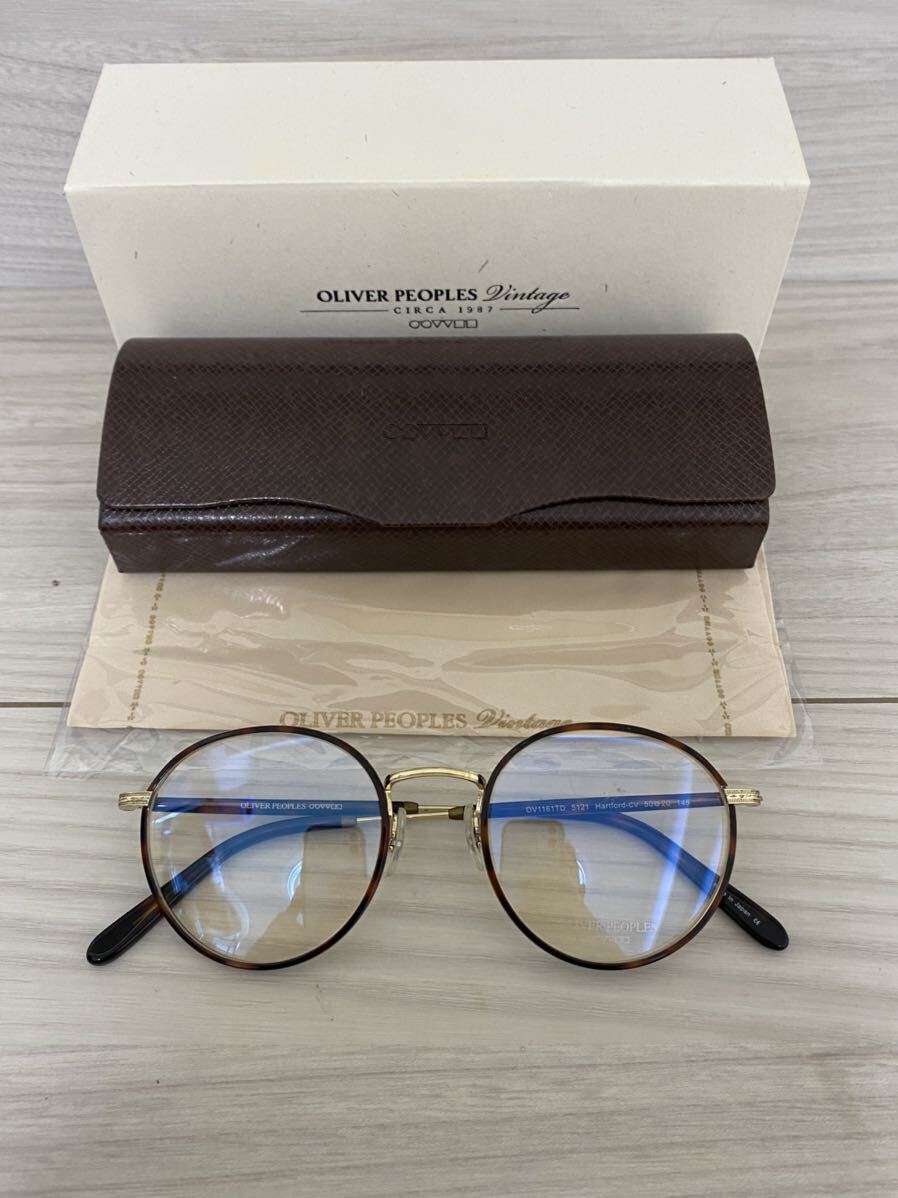 OLIVER PEOPLES オリバーピープルズ 眼鏡フレーム★OV1161TD 5121★Hartford-CV★ゴールド ボストン 鼈甲柄 未使用 美品の画像9