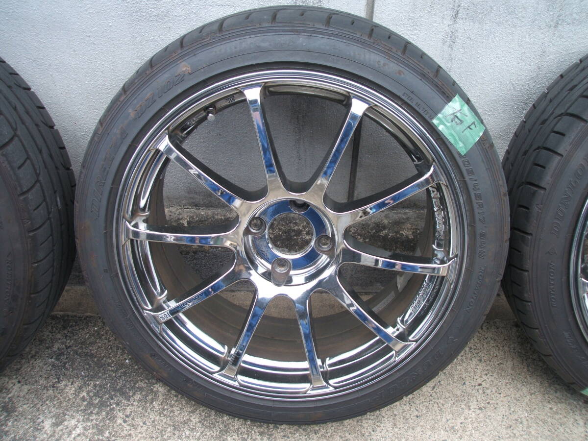 希少サイズ ADVAN Racing RS ホイール クローム 17x7.5J+35 4H PCD100 アドバン ロードスター ノート メッキ ニスモ　nismo_画像2