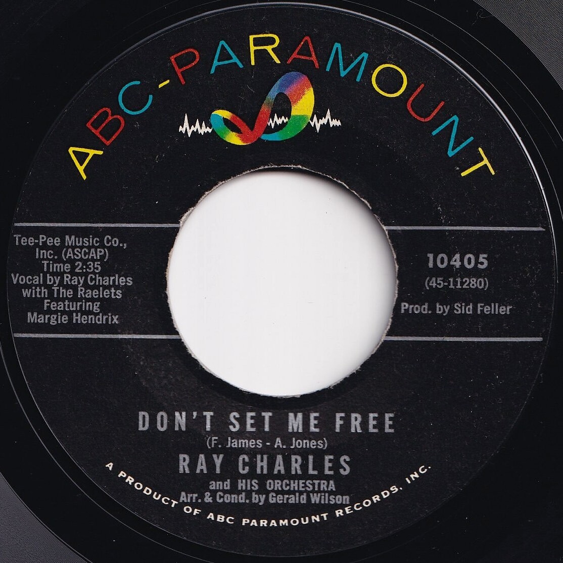 Ray Charles Don't Set Me Free / The Brightest Smile In Town ABC-Paramount US 10405 206063 R&B R&R レコード 7インチ 45_画像1