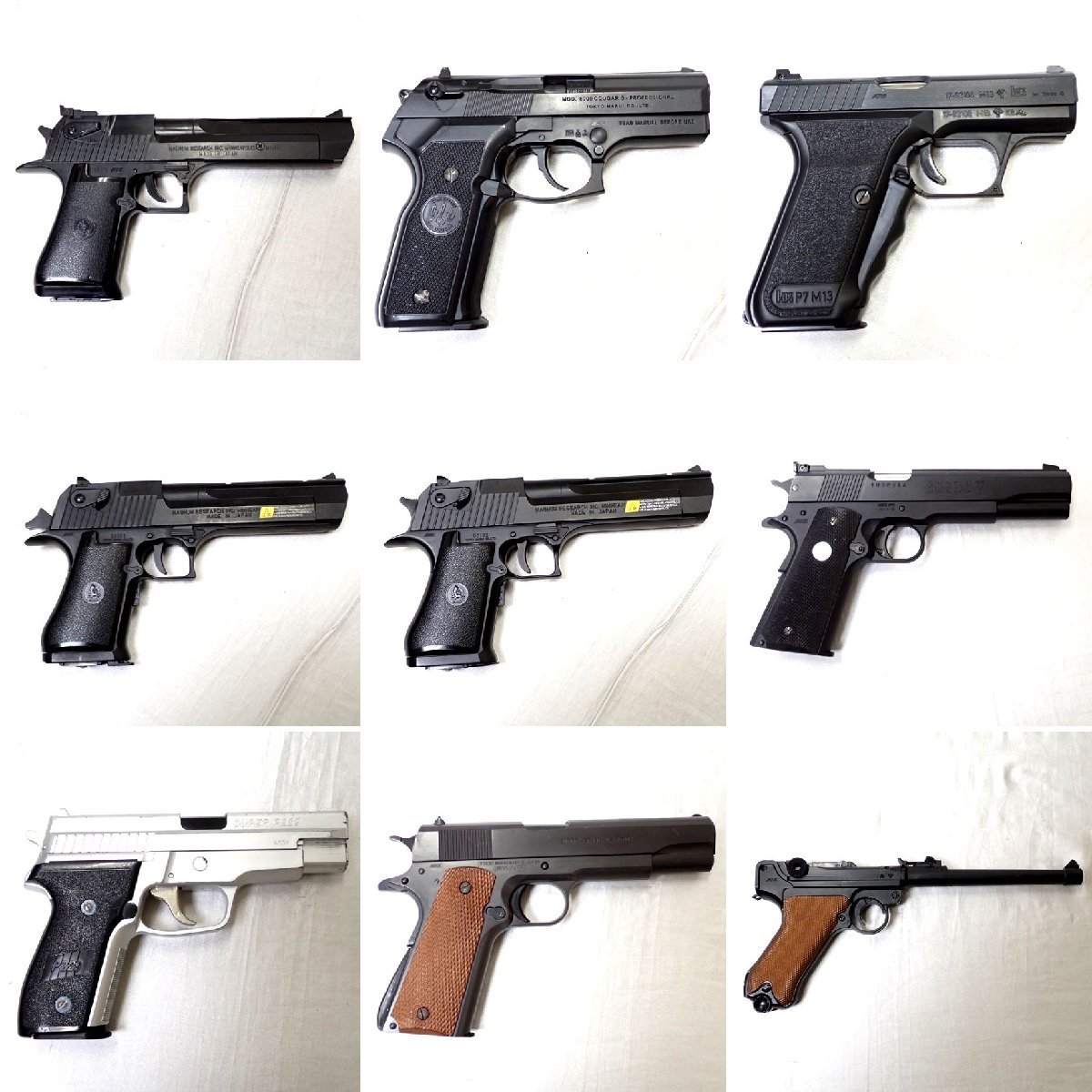 ★エアガン 9点セット/DESERT EAGLE-.44 MAGNU/DESERT EAGLE.50AE/SERIES '80 COLT MKⅣ 他/ASGK刻印/付属品・おまけあり&1918600073_画像2