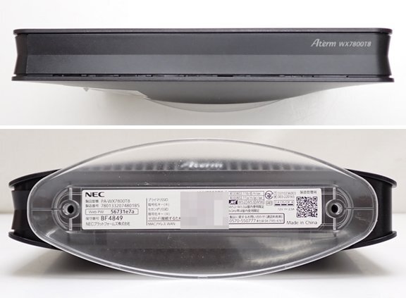 ★NEC Aterm 無線LANルーター PA-WX7800T8/8ストリーム/Wi-Fi 6E(11ax)対応/メッシュ中継/ホームルーター/付属品あり/動作品&1968700003_画像4