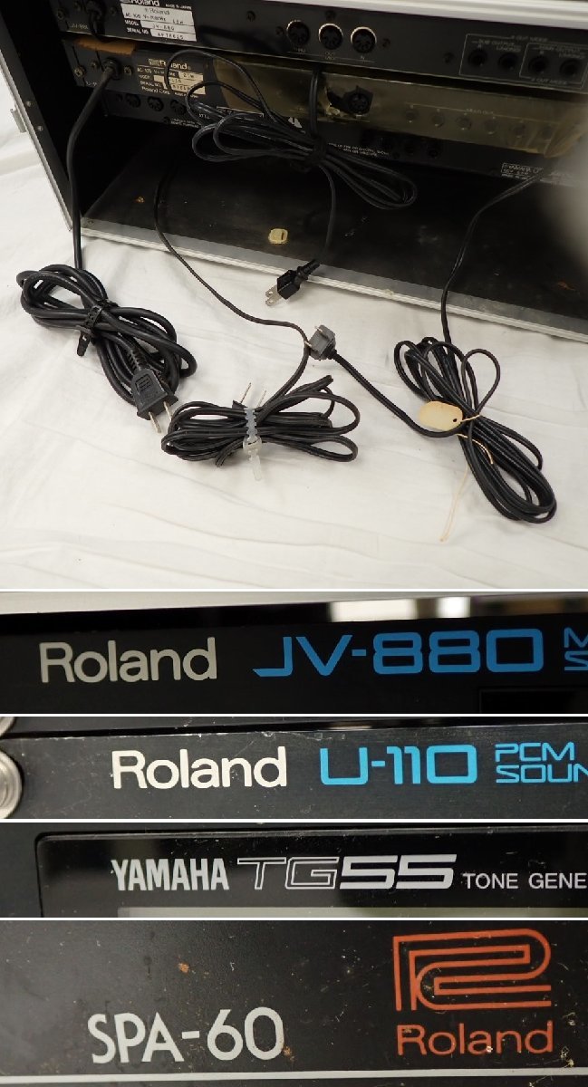 ★5Uラック 構成品/Roland JV-880/U-110/SPA-60/YAMAHA TG55/ラックケース・MIDIエキスパンダー・おまけ付き/ジャンク扱い&1958600001_画像4