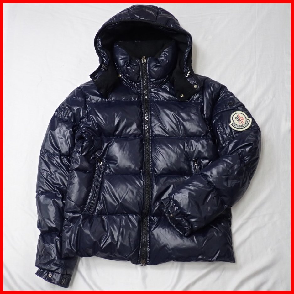 ☆1円 MONCLER/モンクレール ヒマラヤ ダウンジャケット 1/メンズS相当/ダークネイビー/光沢感/ナイロン100%/フード着脱可&1947000290の画像1