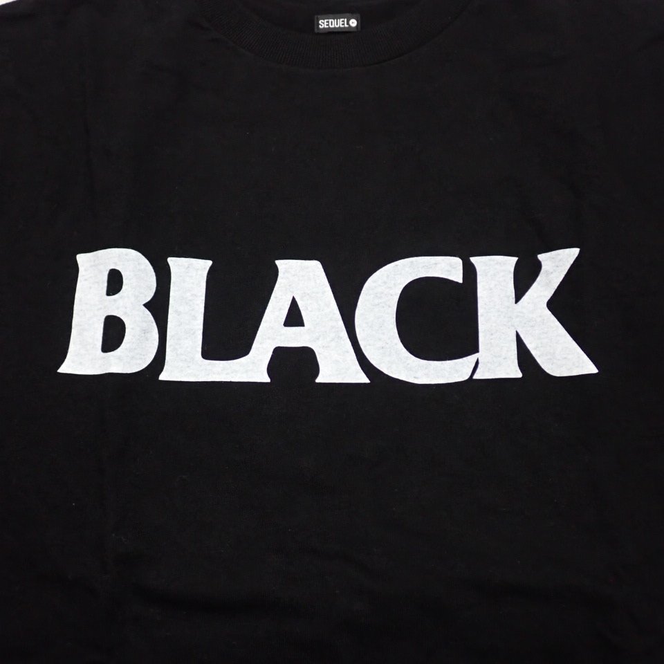 ★美品 SEQUEL/シークエル BLACK 半袖Tシャツ メンズM/ブラック/ロゴプリント/コットン100％/クルーネック&1961400251_画像4