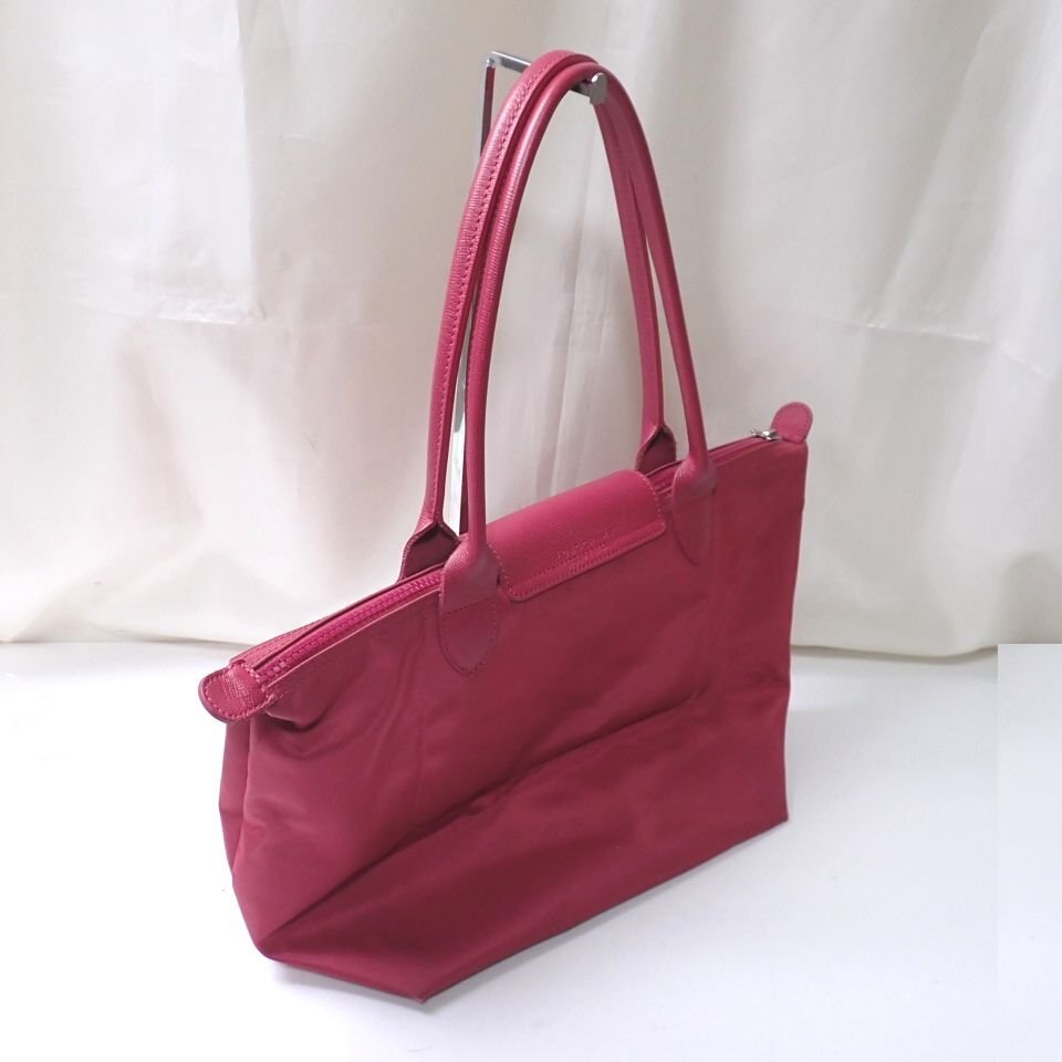 ★Longchamp/ロンシャン ルプリアージュ DEPOSE トートバッグ L2605598232/マゼンタ/ナイロン×レザー/A4対応/肩掛けOK&1949500081の画像2