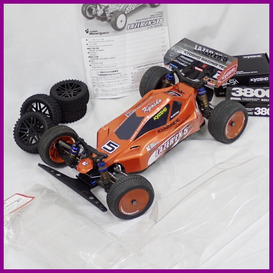 ★KYOSHO/京商 1/10電動RC EP 4WD LAZER/レーザー ZX-5 FS 完成品/30078/スペアタイヤ・ボディ等付属/バギー/ラジコン&1968100014_画像1