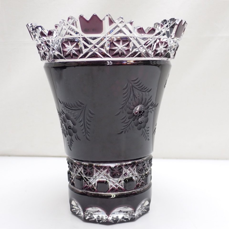 ☆MEISSENER BLEIKRISTALL/マイセンクリスタル 花瓶/高さ約18cm 