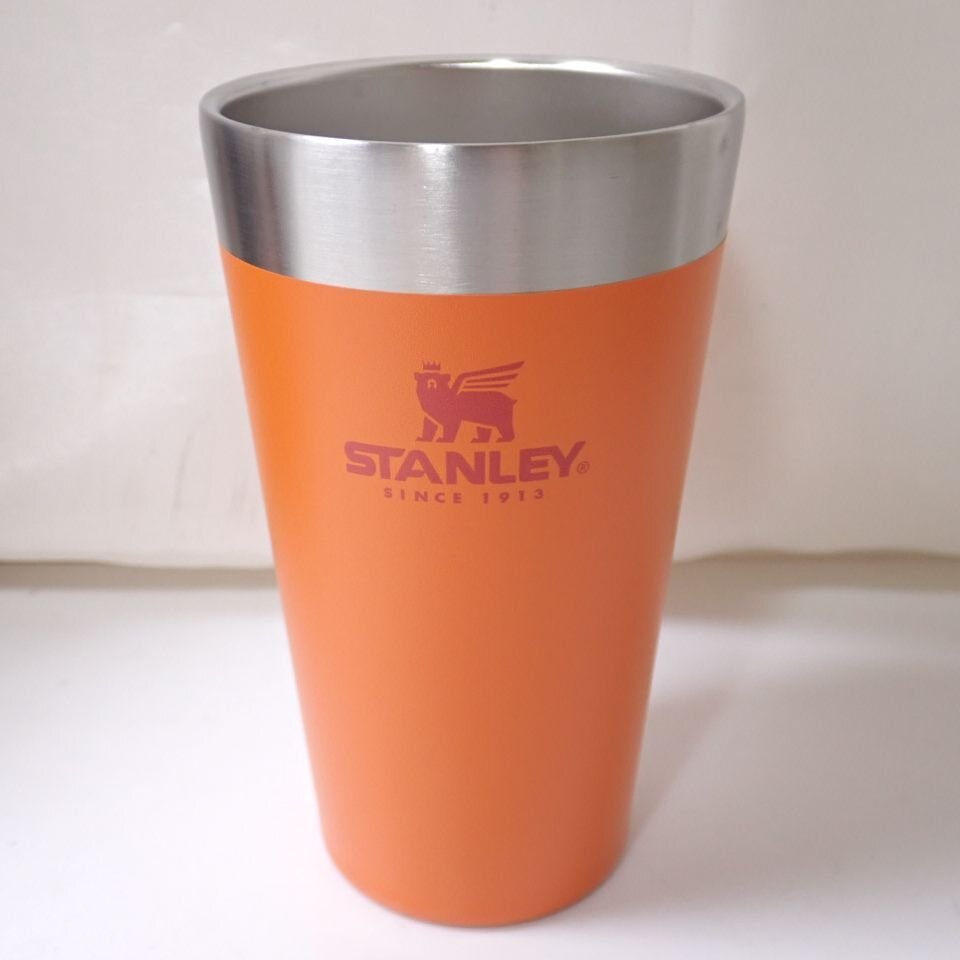 ★未使用 STANLEY/スタンレー スタッキング真空パイント 02282-129 0.47L/オレンジ×シルバー/外箱付き/タンブラー/アウトドア&1561600016の画像2