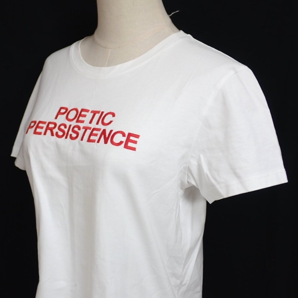 ★A.P.C./アーペーセー POETIC PERSISTENCE 半袖Tシャツ レディースS/ホワイト/ロゴ/刺繍/コットン100%&1968700051_画像3