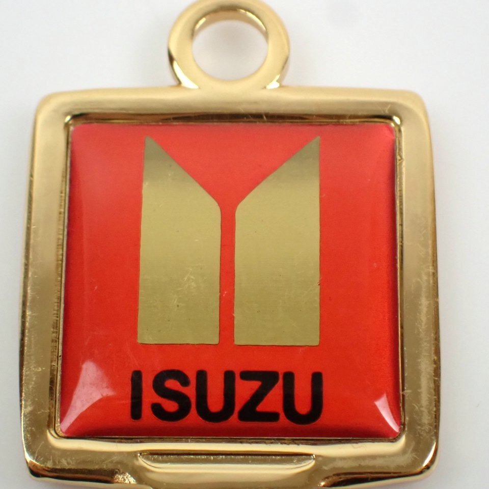 * unused that time thing Isuzu blank key M207/ Gold × red / old car /. key / spare key &1958400028