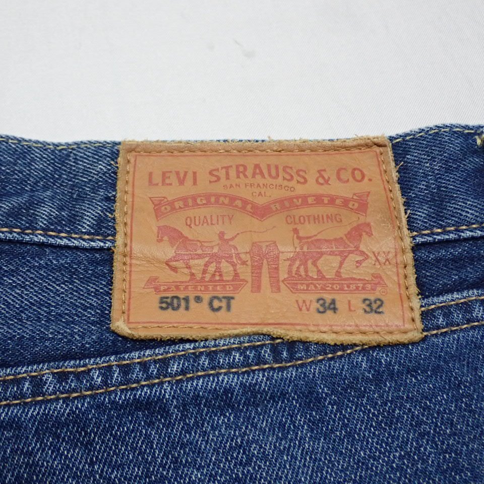 ★LEVI'S/リーバイス 501CT デニムパンツ/ジーンズ W34/メンズL相当/インディゴ/コットン/ボタンフライ&0334700138_画像6