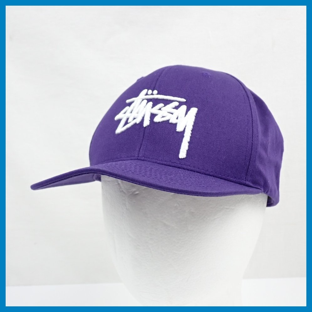 ★未使用 STUSSY/ステューシー ストックロゴキャップ 頭周り約55.5～60cm/パープル/スナップバック/帽子&1944900061_画像1