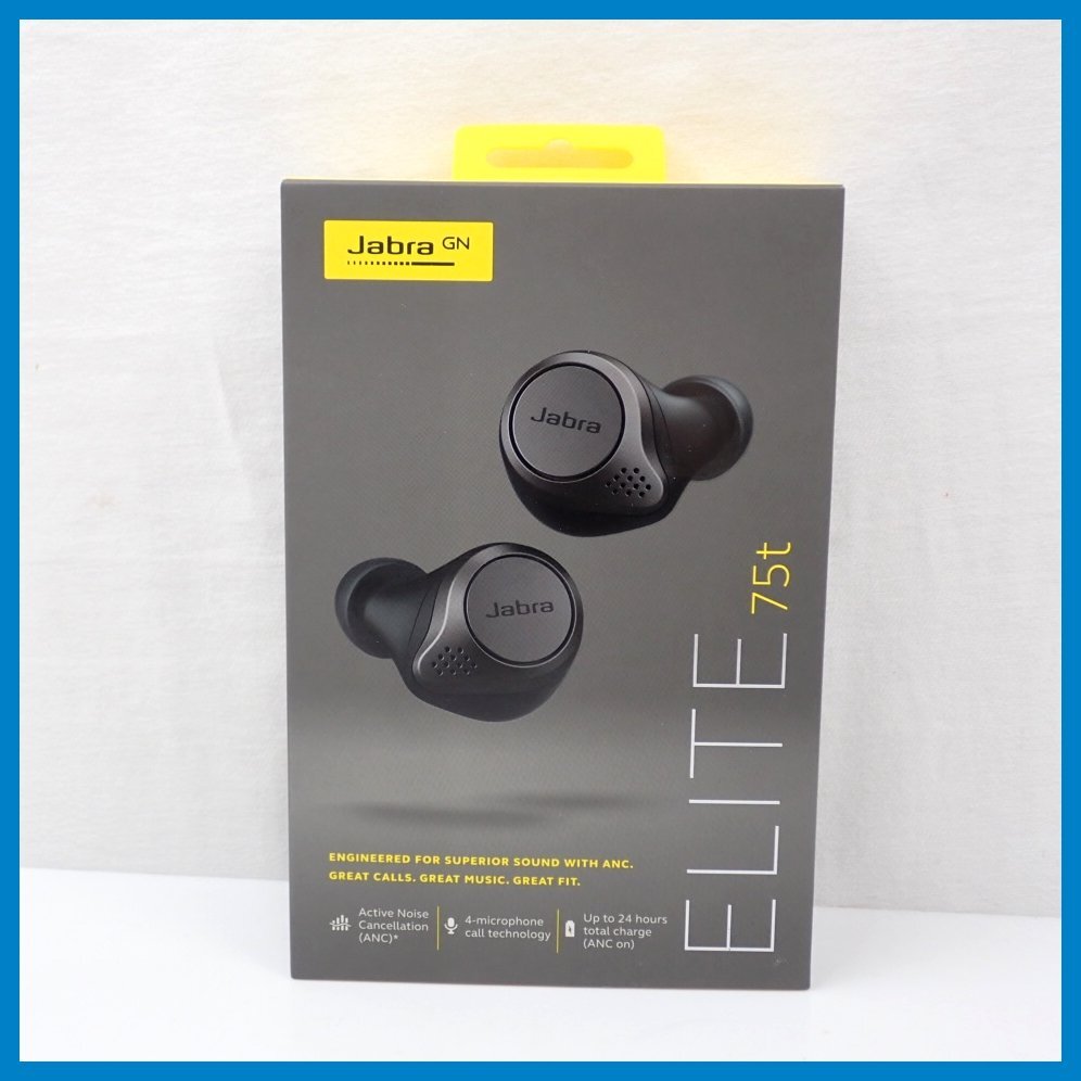 ★未開封 Jabra/ジャブラ Elite 75t ワイヤレスイヤホン Titanium Black/Bluetooth/カナル型&0194500022_画像1