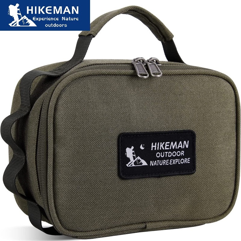 HIKEMAN メスティンケース 角型アルミクッカーケース 弁当袋 シェラカップケース MOLLEシステム対応 収納 登山 ピクニック 黒 緑 茶 212_画像3