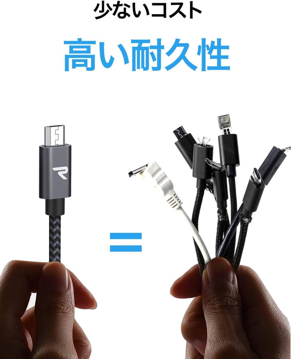 Micro-b USB ケーブル【1M/2本組/黒】 2.4A急速充電ケーブル 高速データ転送対応 Kindle/Sharp Aquos Pad/Zeta, Sony Xperia J1/A/Z3_画像5