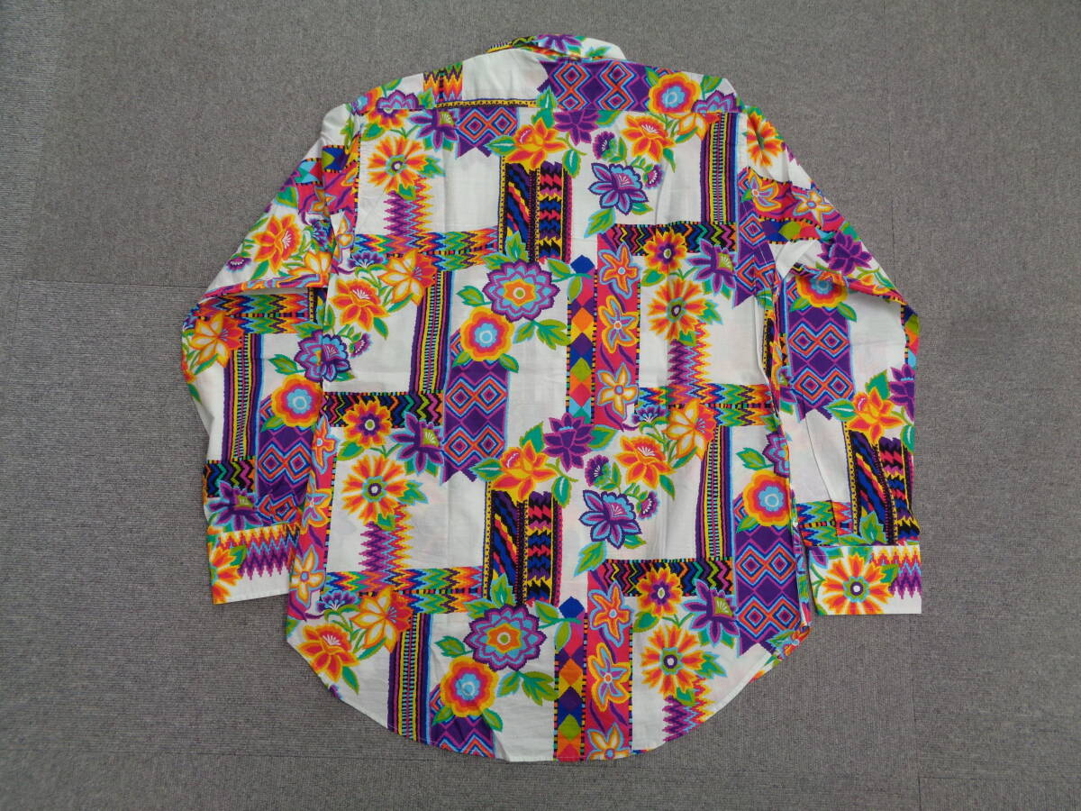 ETRO rhinoceros ke resort pattern shirt SIZE : L neon color /WHITE