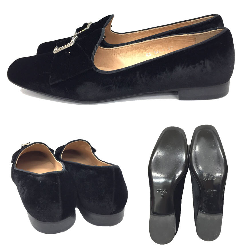 J&M DAVIDSON J&M Davidson velour ribbon opera shoes 37 size shoes lady's black black aq9547