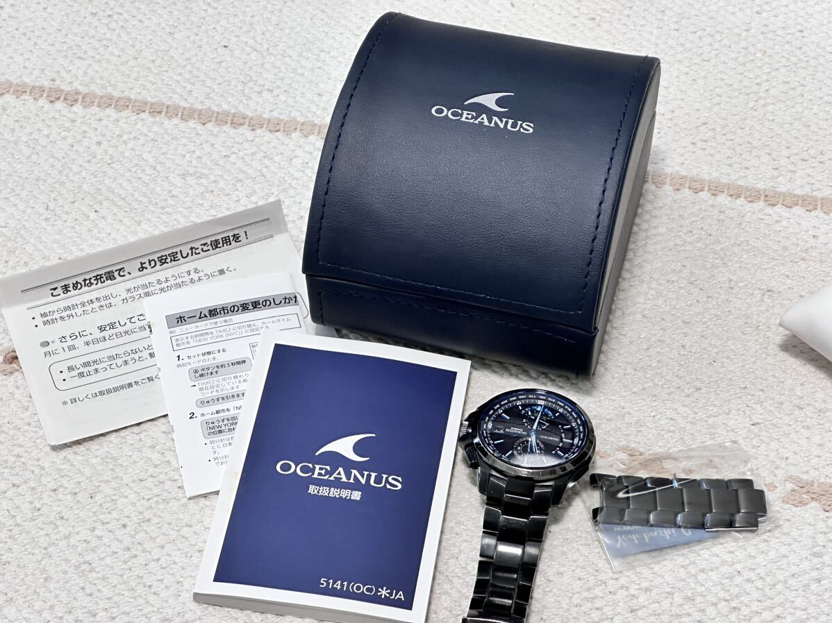 OCEANUS カシオ CASIO オシアナス OCW-T1000 時計 メンズ クロノグラフ タフソーラー電波 チタン ブラック　黒_画像9