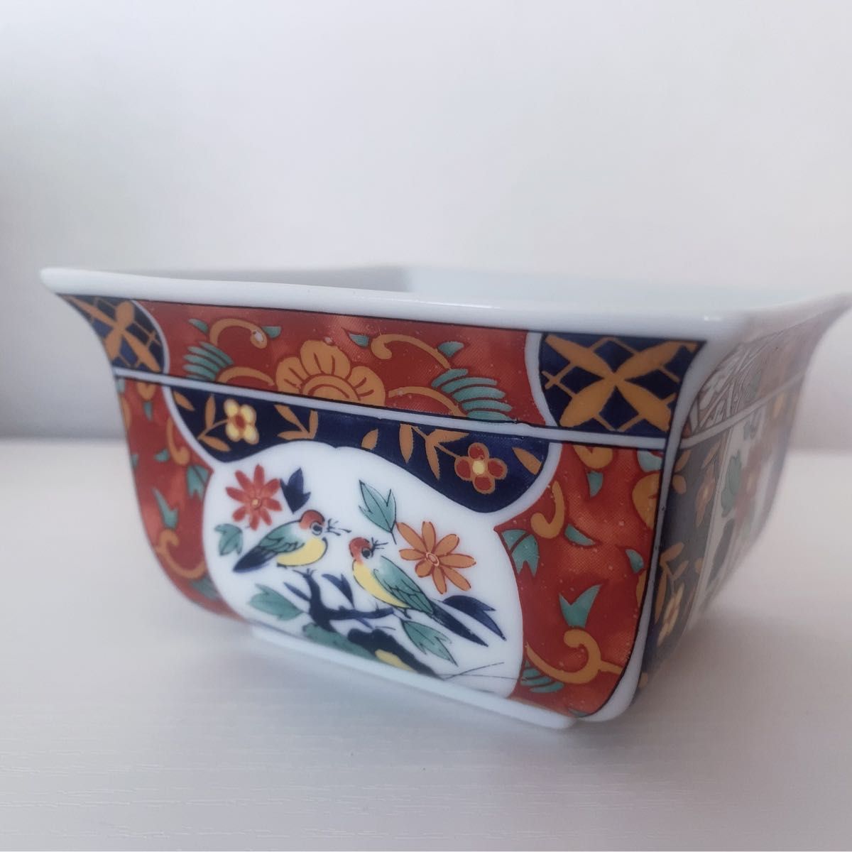 第一陶器　花鳥色絵　角鉢5個セット