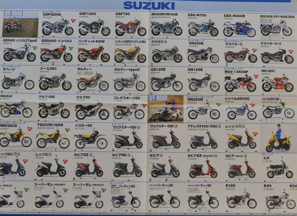 【S1960-19】スズキ　フル　ラインナップ　SUZUKI　Full Line Up 1996年　カタログ4冊_画像3