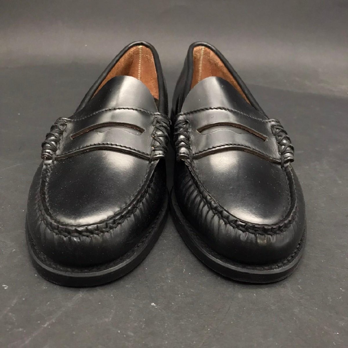 ER0221-19-4 REGAL ローファー リーガル 22サイズ ブラック レザー 米国ブラウン社 革靴 FLEXIBLE 学生靴 黒 60サイズの画像3