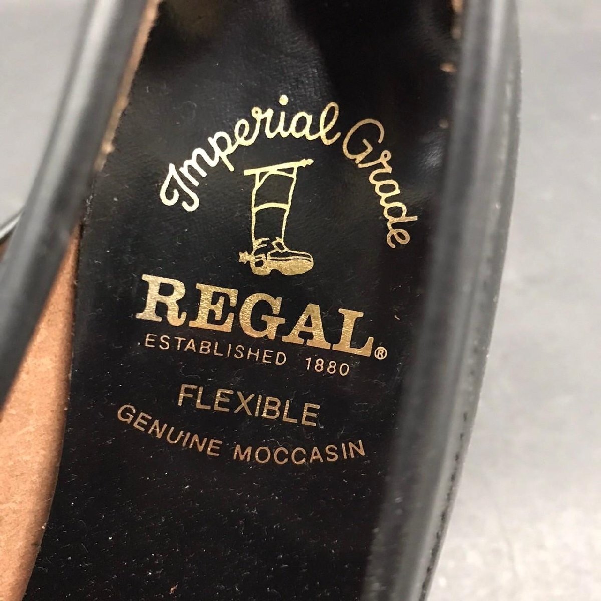 ER0221-19-4 REGAL ローファー リーガル 22サイズ ブラック レザー 米国ブラウン社 革靴 FLEXIBLE 学生靴 黒 60サイズの画像6