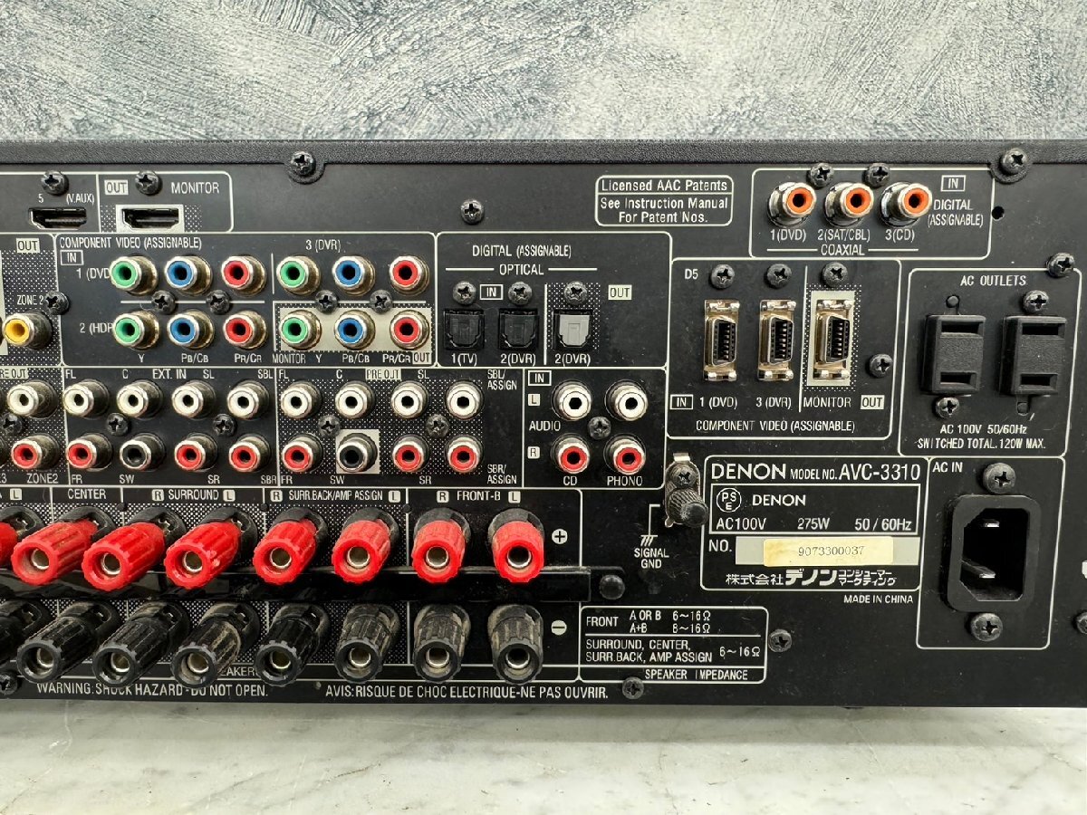 □t1511 現状品★DENON デノン AVC-3310 AVアンプ 本体のみの画像8