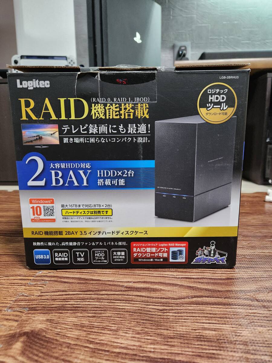 ロジテック HDDケース 3.5インチ 2Bay USB3.0 RAID機能搭載 ガチャベイ LHR-2BRHU3(中古品)_画像1