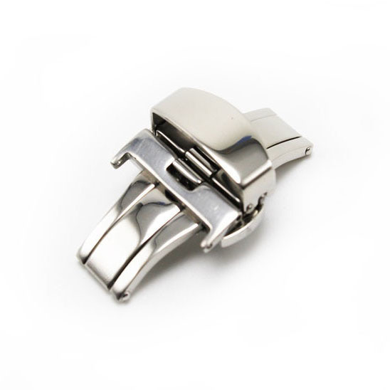  push type D buckle both opening ( butterfly ) type silver 18mm