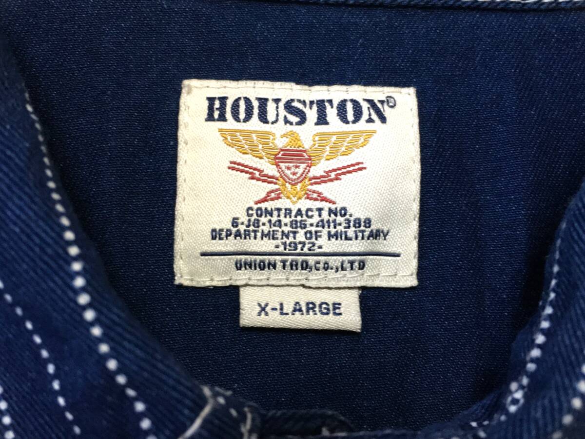 ヒューストン ＨＯＵＳＴＯＮ ウォバッシュ ストライプ マチ付き ビンテージ スタイル 長袖 ワークシャツ ＸＬ_画像5