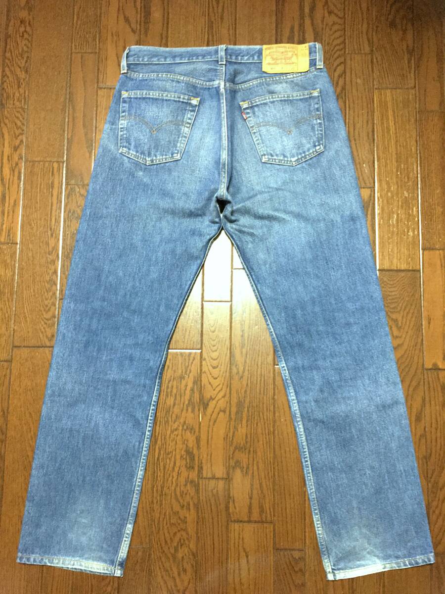 USA製 2000年 珍品 レア 耳付き？ リーバイス Levi's ５０１ ひげ落ち ブルー ジーンズ w34 デニム パンツ ストレート ジーパン アメリカ製_画像5