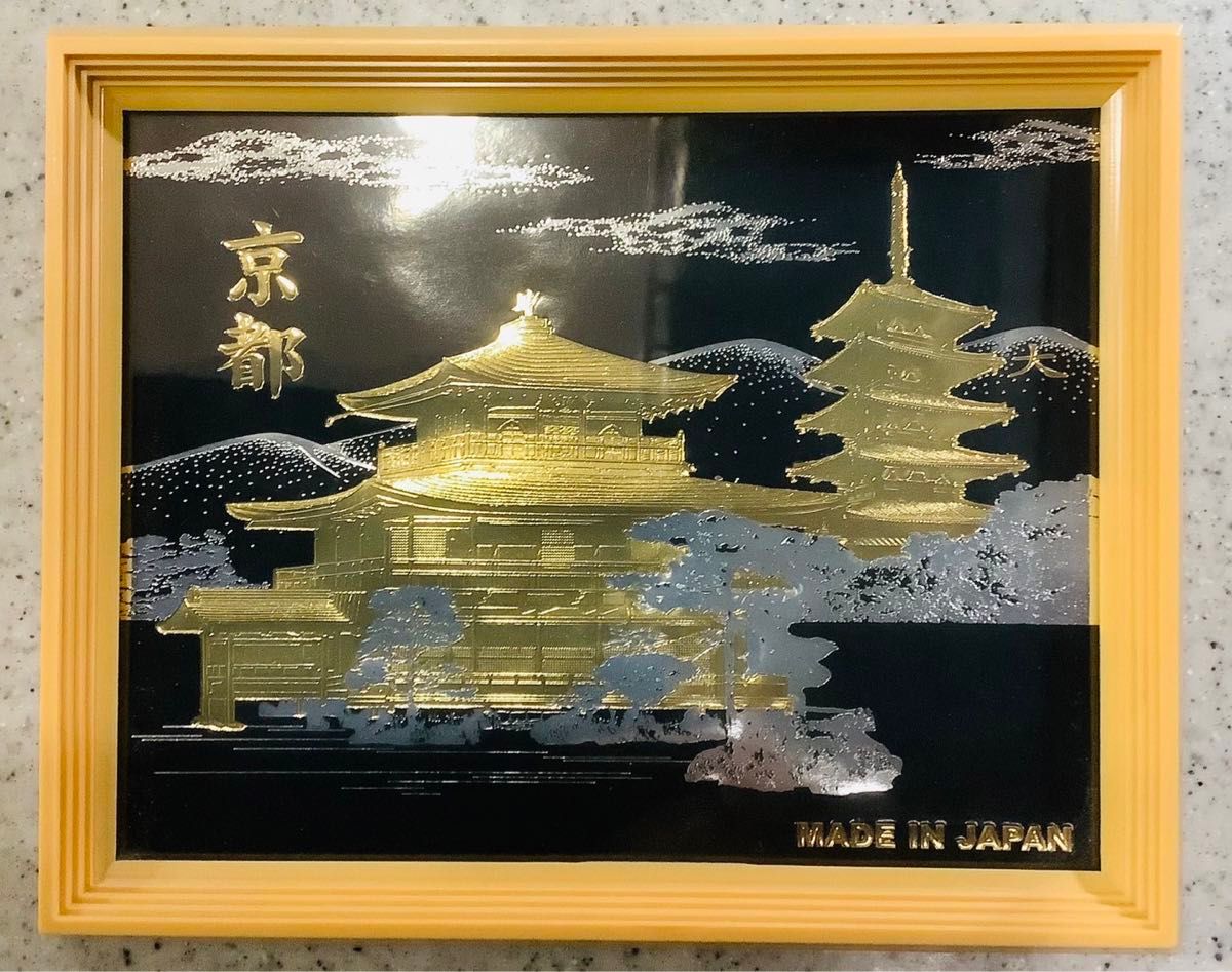 京都 お土産 金閣寺 置物 3D ディスプレイ 額縁付き