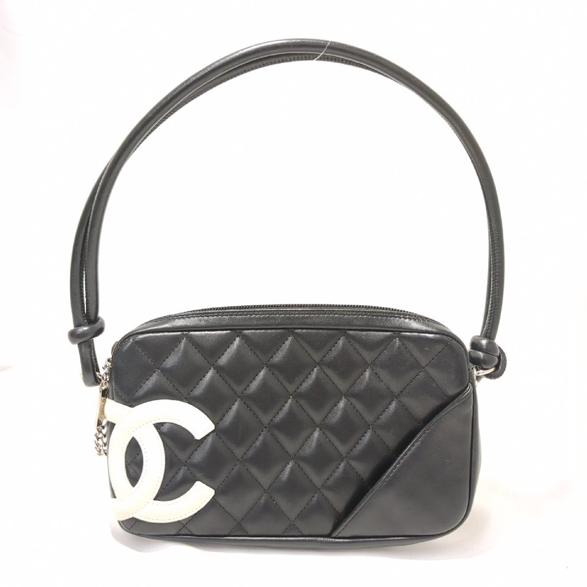 【1円スタート】CHANEL シャネル カンボンライン ショルダー ポーチ ココマーク ブラック_画像1