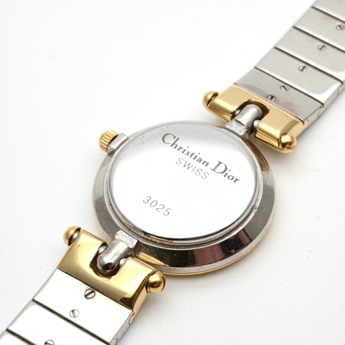 【1円スタート】 Christian Dior クリスチャンディオール レディース 時計 腕時計 クォーツ ゴールド GP 3025 電池交換済の画像9