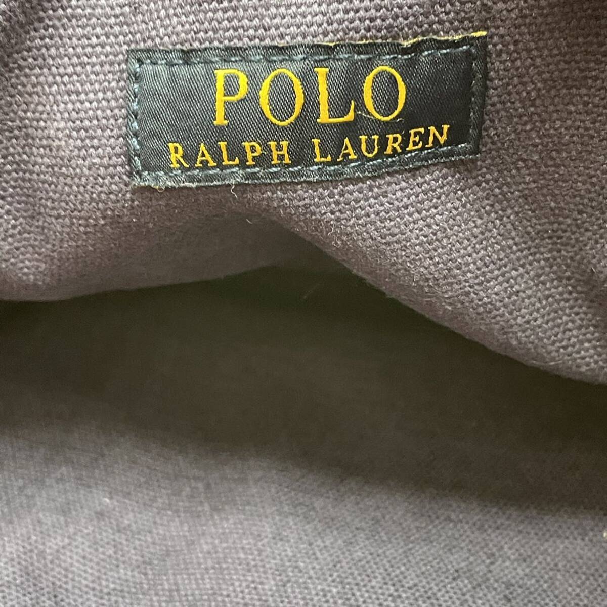 ★BN3590□POLO RAIPH LAUREN ポロラルフローレン バッグ トートバッグ キャンバスバッグ レッド系 デカロゴ_画像8