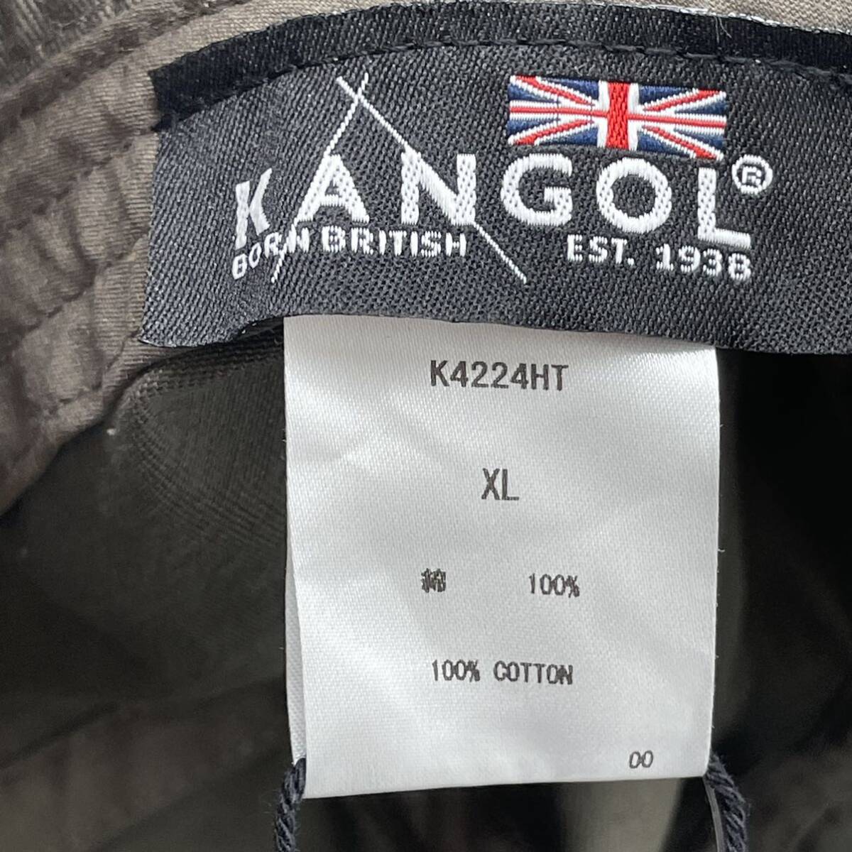 KO2040□KANGOL カンゴール バケット ハット 帽子 コットン カーキ XLサイズ 61㎝ 未使用品_画像4