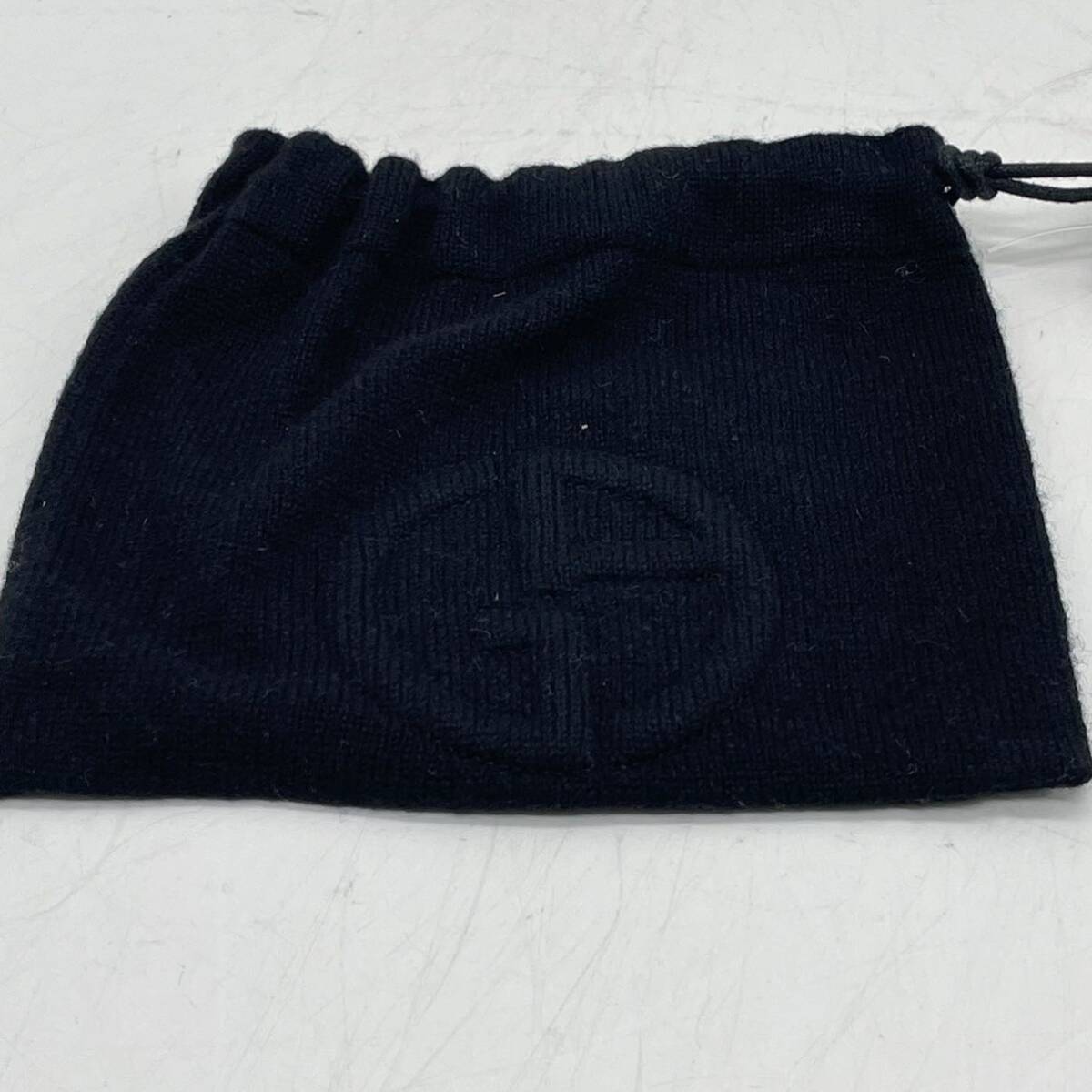 KO1846*GIORGIO ARMANIjoru geo Armani Italy made cashmere knit cap Beanie hat Mini pouch attaching tag attaching unused goods 
