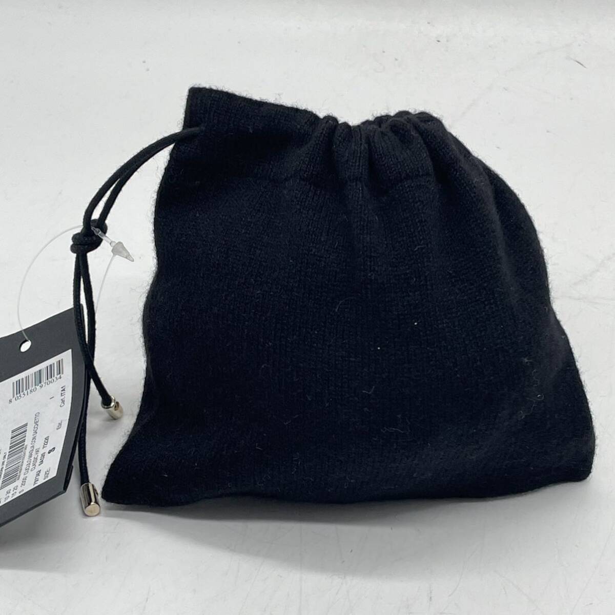 KO1846*GIORGIO ARMANIjoru geo Armani Italy made cashmere knit cap Beanie hat Mini pouch attaching tag attaching unused goods 