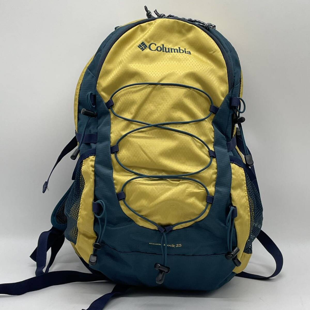 ⑩BN3724* Columbia Colombia Castle Rock25 backpack rucksack yellow green mountain climbing high k rain cover attaching 