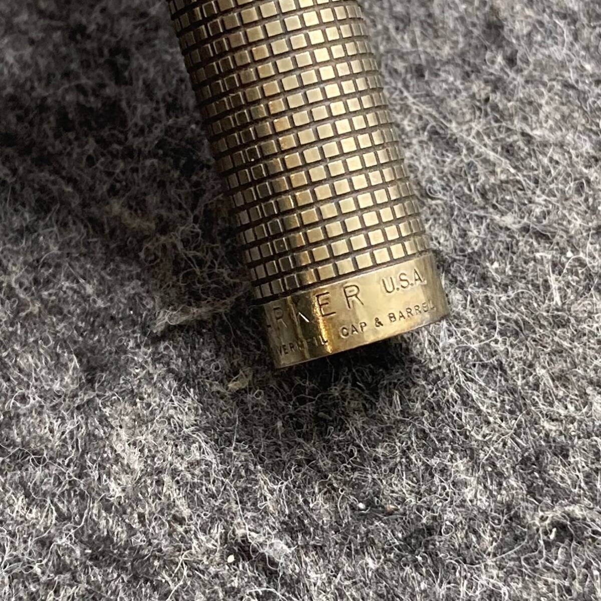 PE1737□PARKER パーカー 75 万年筆 ペン先 14K F STERLING VERMEIL CAP＆BALLEL スターリングシルバー USA製 筆記未確認 シズレ_画像6