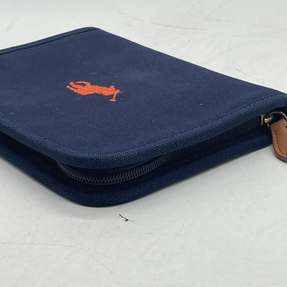 *KO2243*POLORALPH LAUREN Polo Ralph Lauren .. pocketbook case pouch multi case Logo embroidery navy × orange 