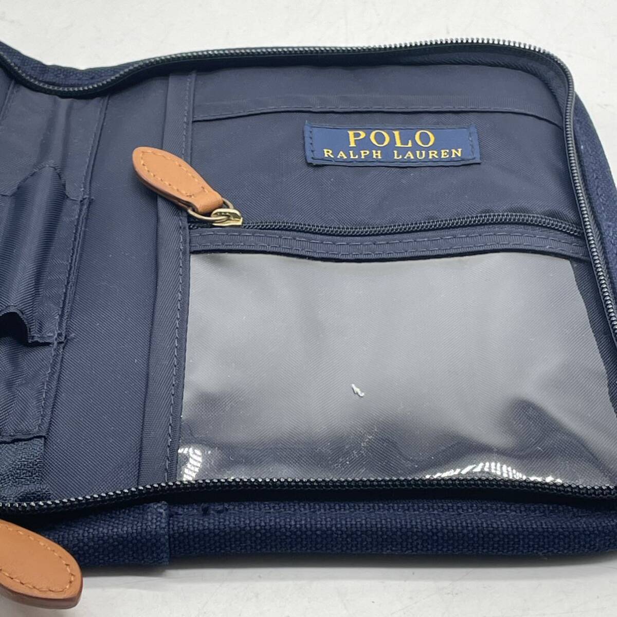 *KO2243*POLORALPH LAUREN Polo Ralph Lauren .. pocketbook case pouch multi case Logo embroidery navy × orange 
