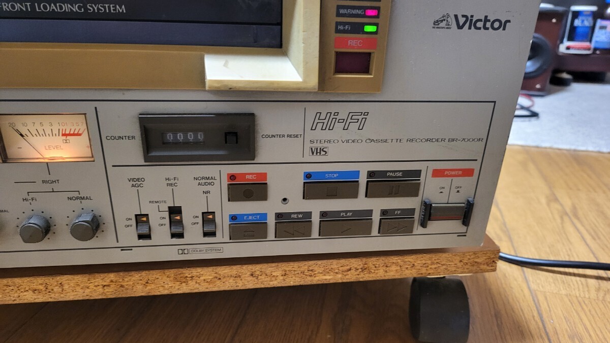 ビクター VHS ビデオカセットレコーダー BR-7000R プロ用 現場用 電源投入確認 ジャンク品 Victor_画像7