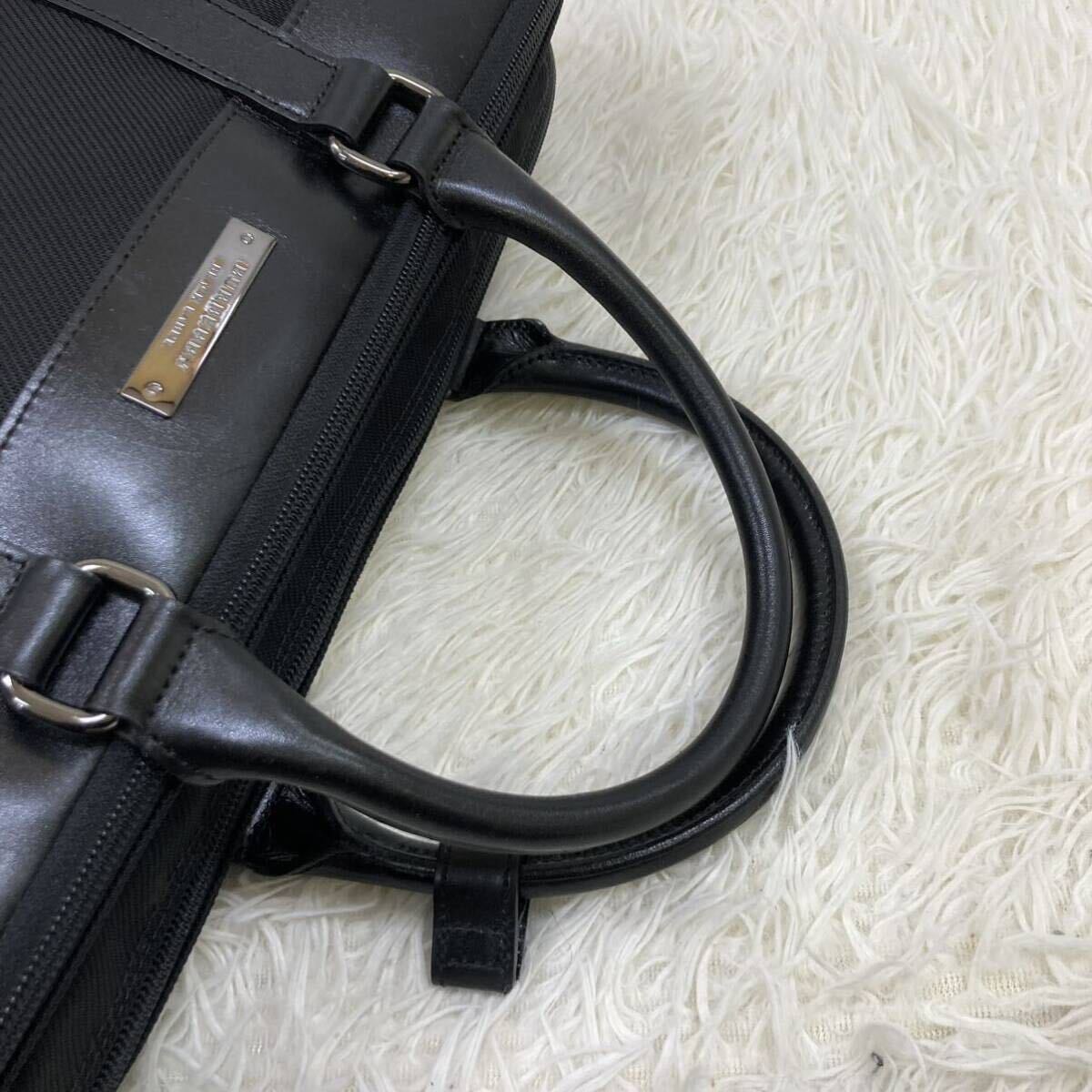 1円 【良品】 BURBERRY BLACK LABEL バーバリー ビジネスバッグ 2way キャンバス レザー ノバチェック メンズ ブリーフケース A4 トート_画像5