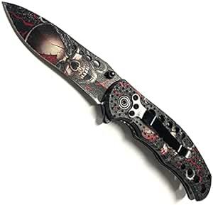 DCE 折りたたみナイフ 赤のスケルトン サバイバルナイフ アウトドアナイフ フォールディングナイフ 万能ナイフ 携帯 便の画像1
