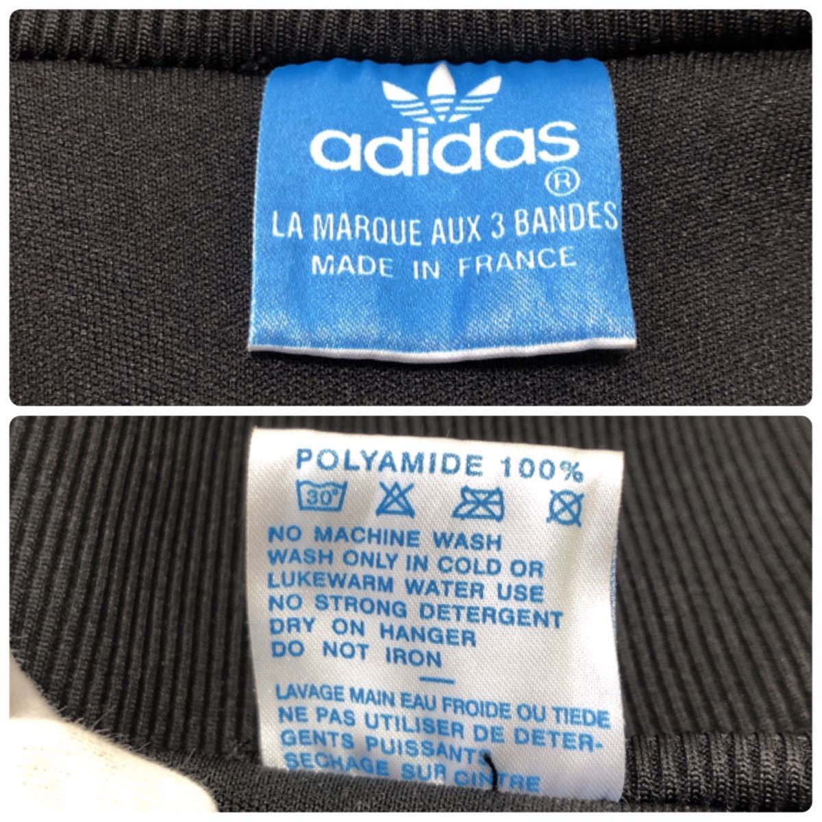  очень редкий * прекрасный товар adidas Adidas спортивная куртка джерси Франция производства чёрный × зеленый M~L соответствует to зеркальный . il Logo Vintage 