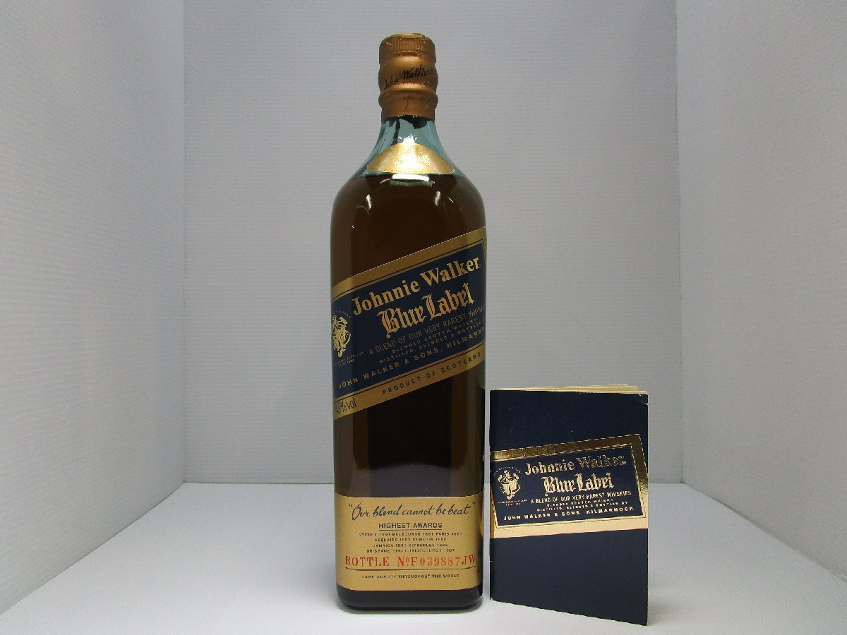 ジョニーウォーカ― ブルーラベル 750ml 43% Johnnie Walker Blue Label スコッチウイスキー 未開栓 古酒 冊子付き/A39071の画像1