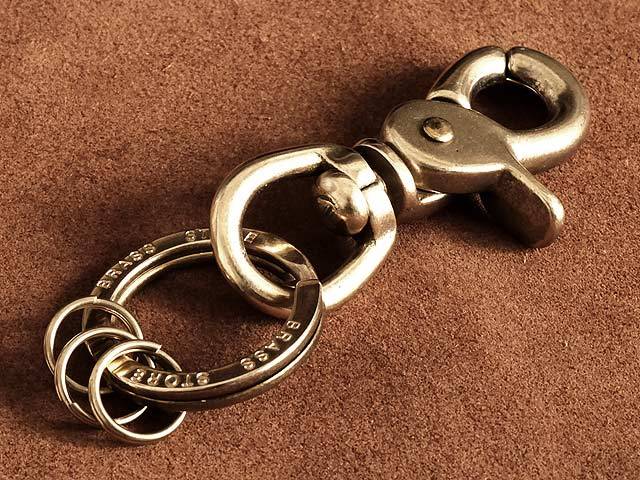  brass lever na ska n key holder ( original two -ply ring ) brass solid brass men's key ring Gold key chain kalabina